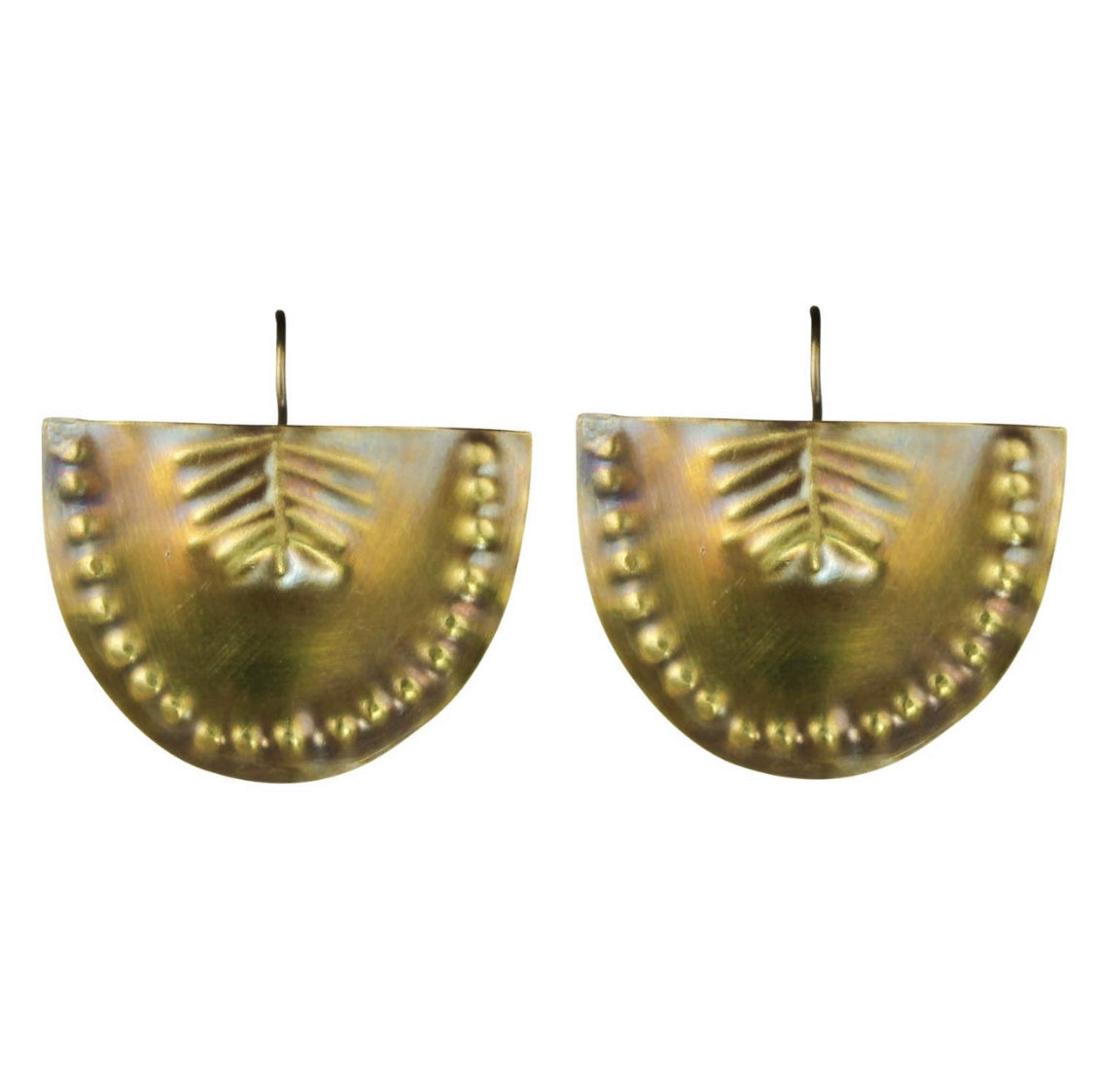 Brass Fan Earrings