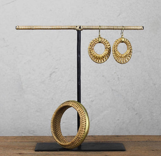 Rattan Hoop Earrings