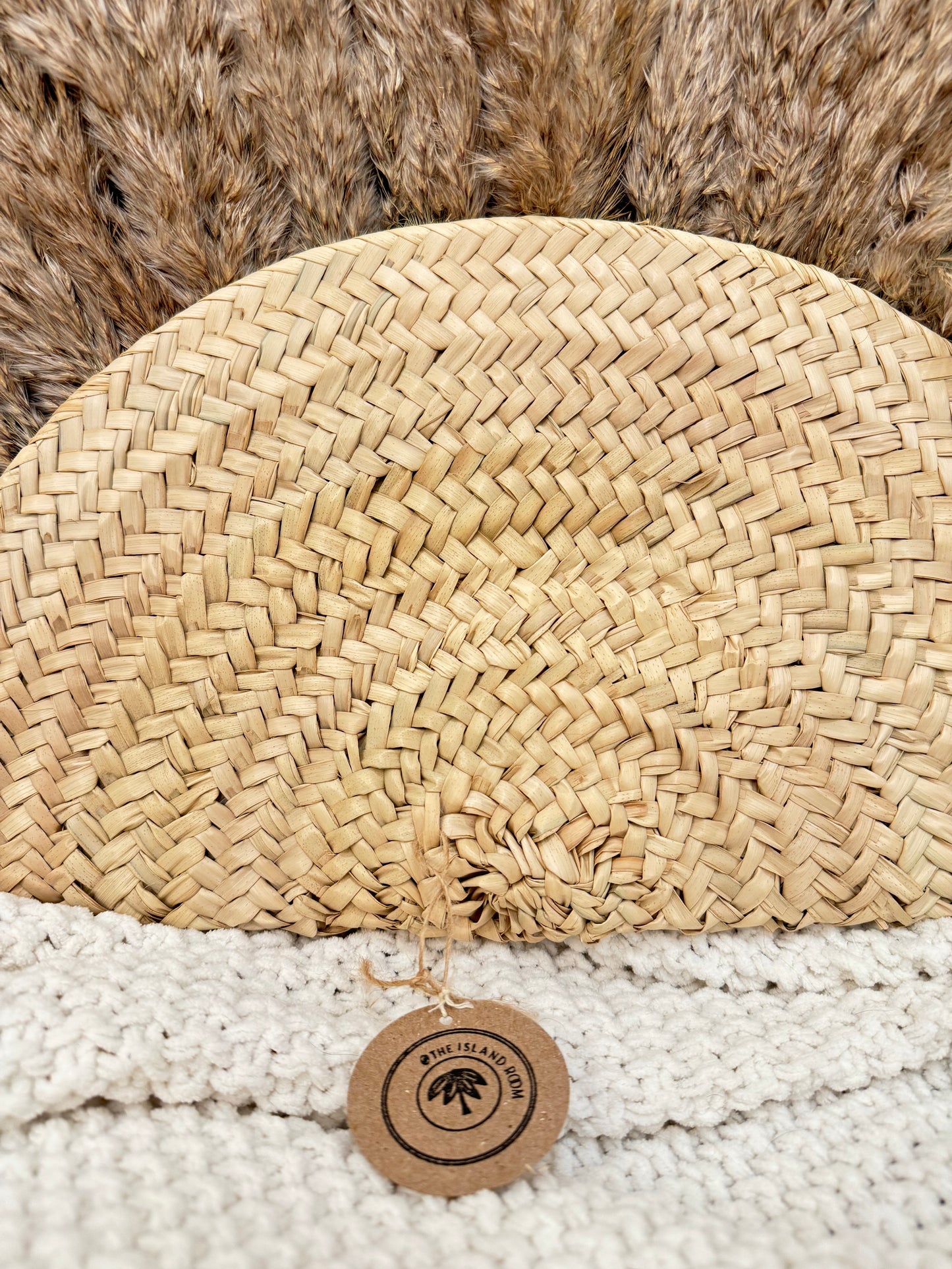 1/2 eclipse rattan feathered wall hanging