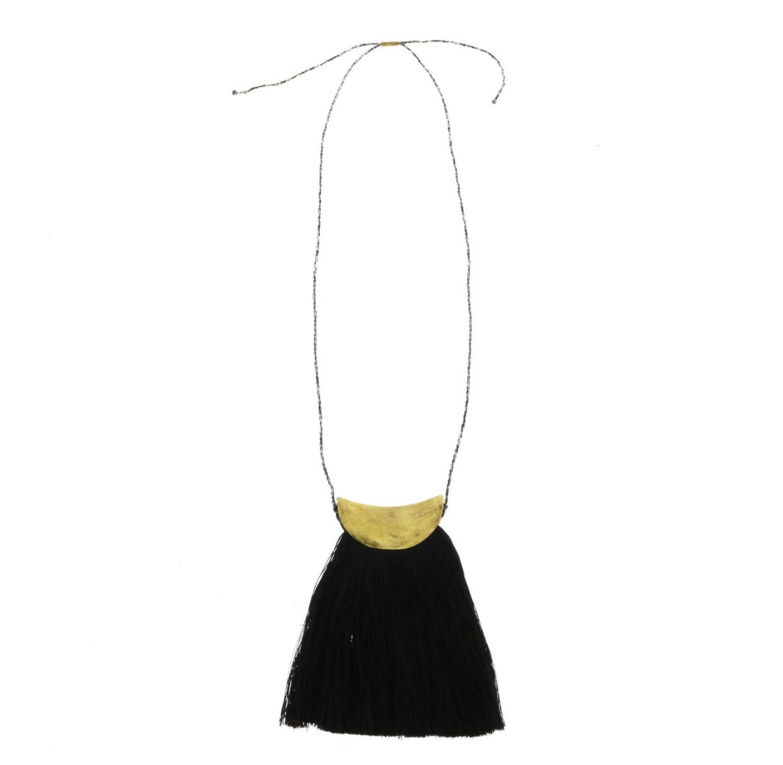 Bold Black Tassel Necklace