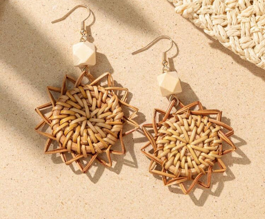 Rattan Sun Earrings