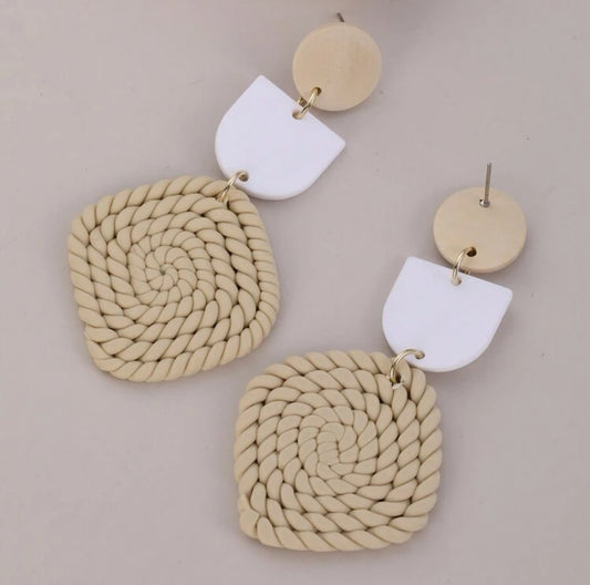 clay rope island drop earrings