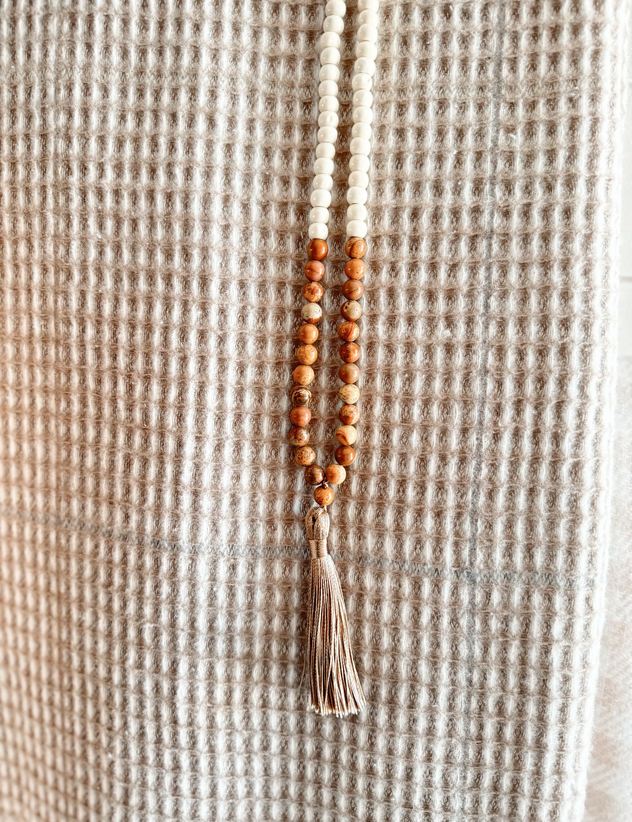 sand & stone tassel necklace