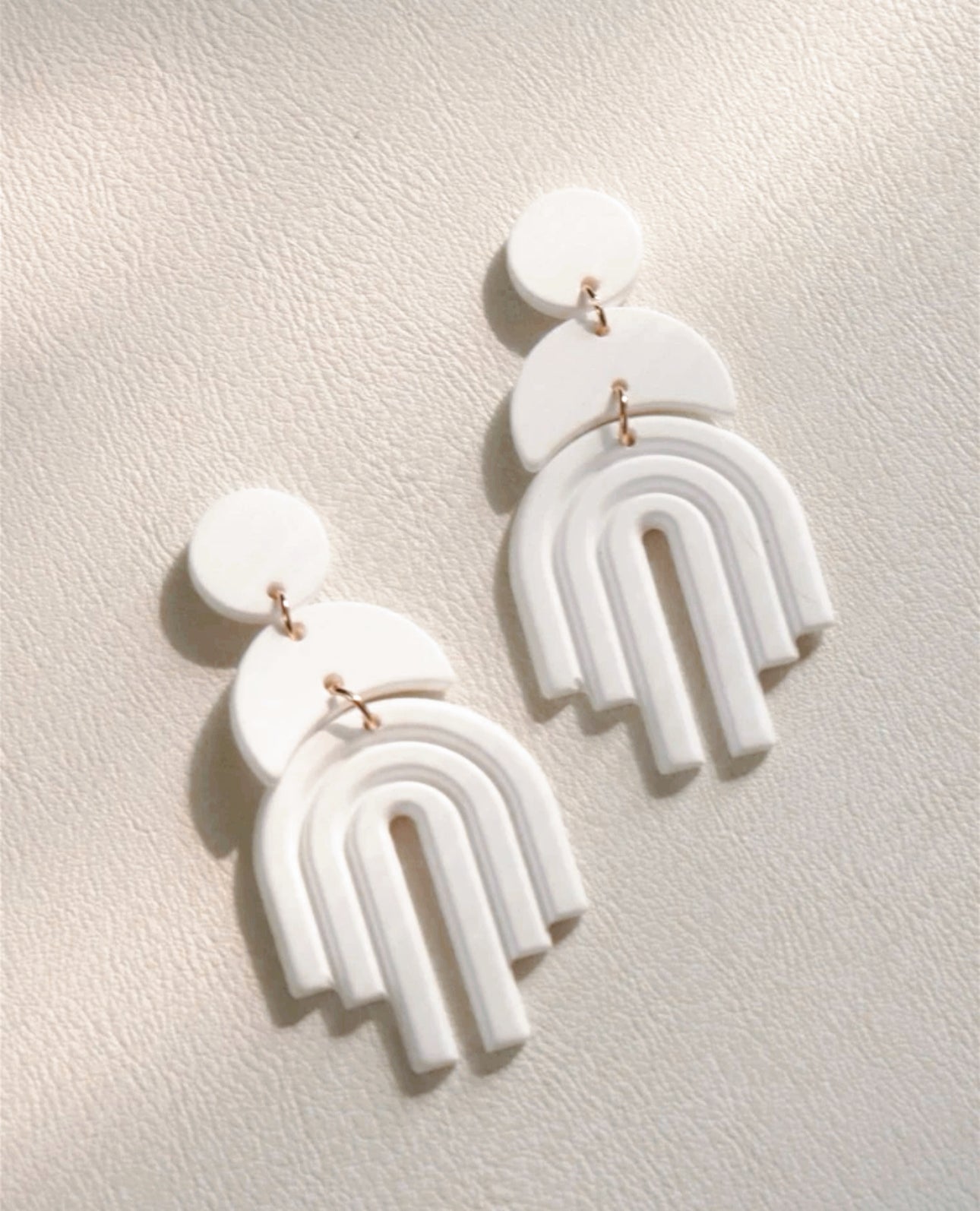 white clay dangle earrings