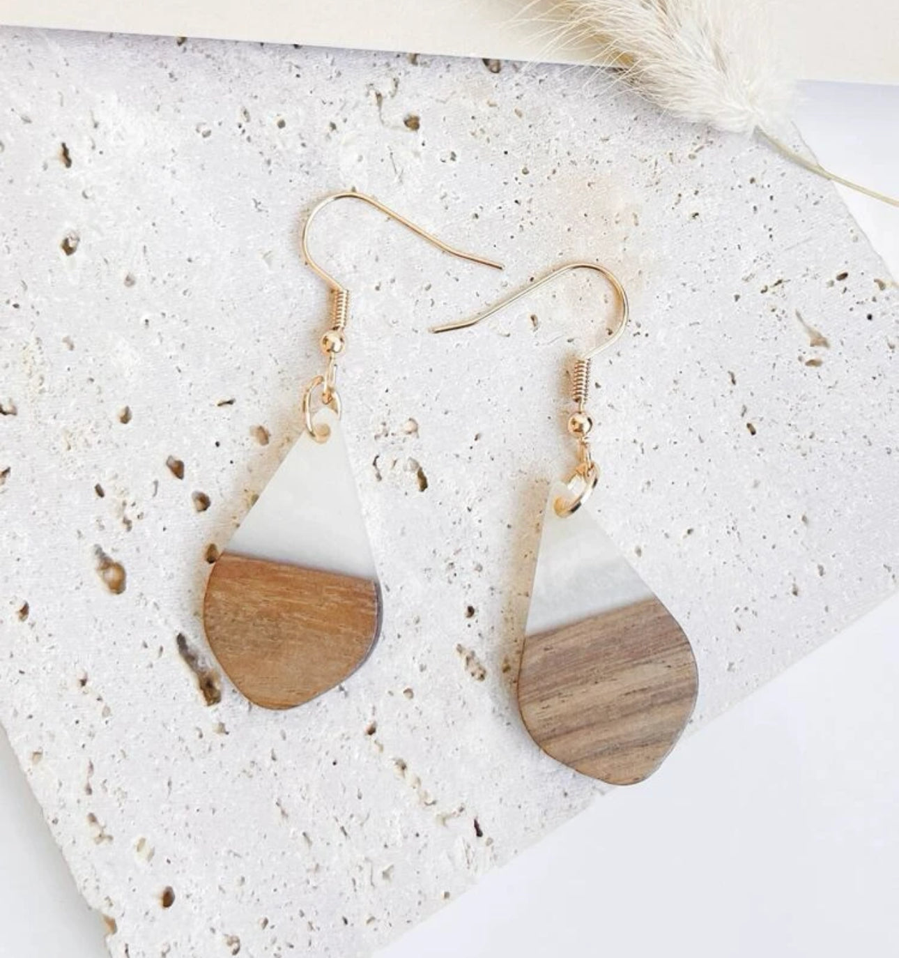 opal & driftwood dangles